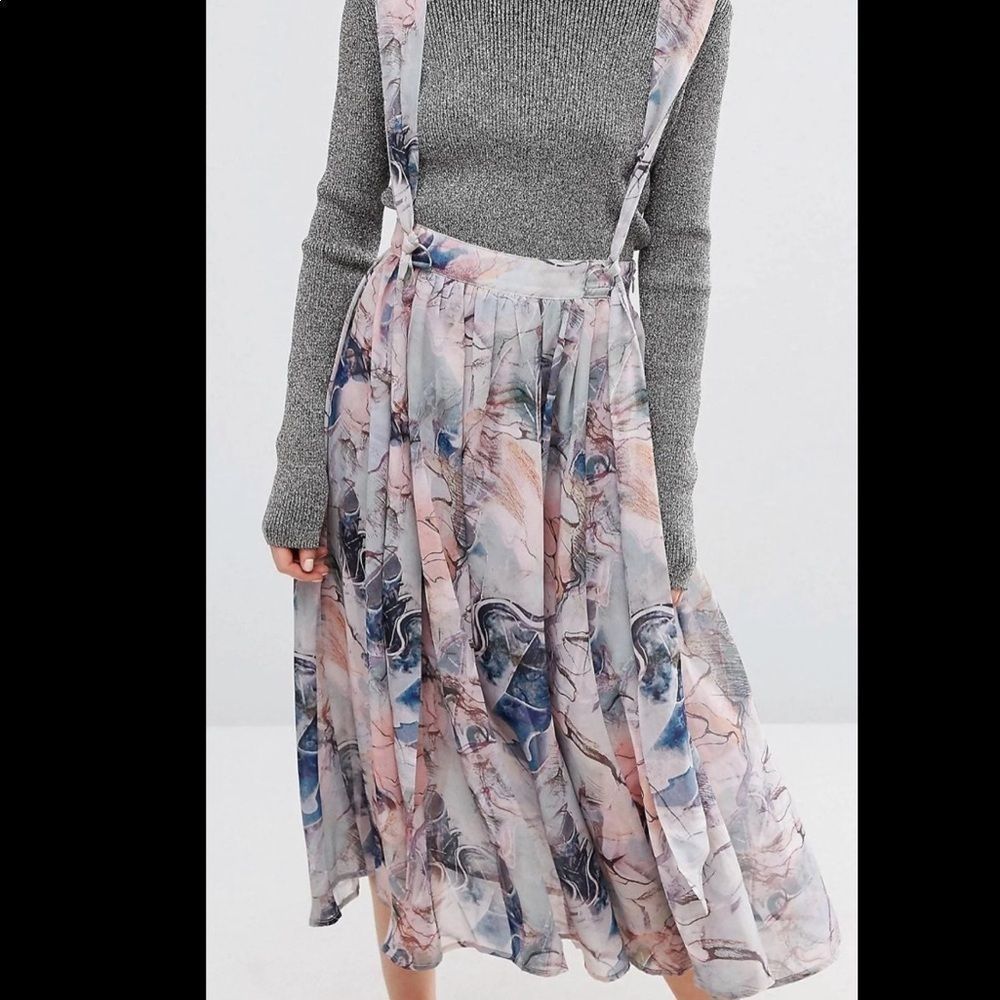 LOST INK Skirt with Shoulder Straps NWT